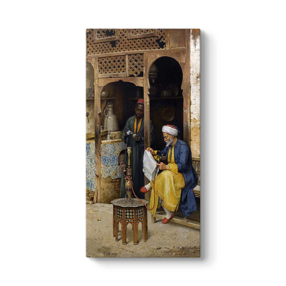 Kahire Kahvesi ve Nargile Kanvas Tablo - Model 7